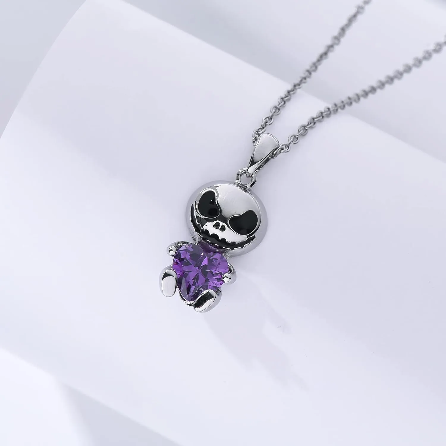 HANRESHE Nightmare Before Christmas Bracelet Jack Skull Enamel Pendant Trendy Jewelry Jack Skull Beautiful Snake Chain Link Bracelet Women Gift