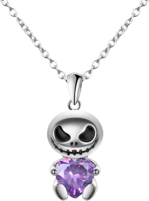 HANRESHE Nightmare Before Christmas Bracelet Jack Skull Enamel Pendant Trendy Jewelry Jack Skull Beautiful Snake Chain Link Bracelet Women Gift