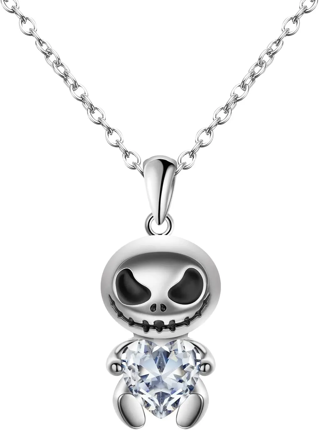 HANRESHE Nightmare Before Christmas Bracelet Jack Skull Enamel Pendant Trendy Jewelry Jack Skull Beautiful Snake Chain Link Bracelet Women Gift