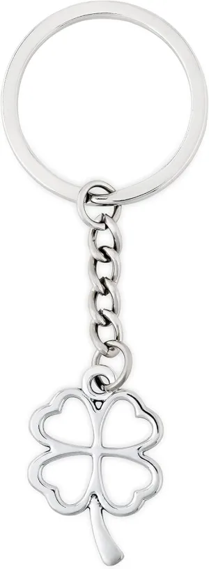 HAQUIL Luckly Clover Keychain, Beautiful Plant Nature Four Leaf Charm Keychain, Lucky Keychain Gift, Nature Lover Keychain