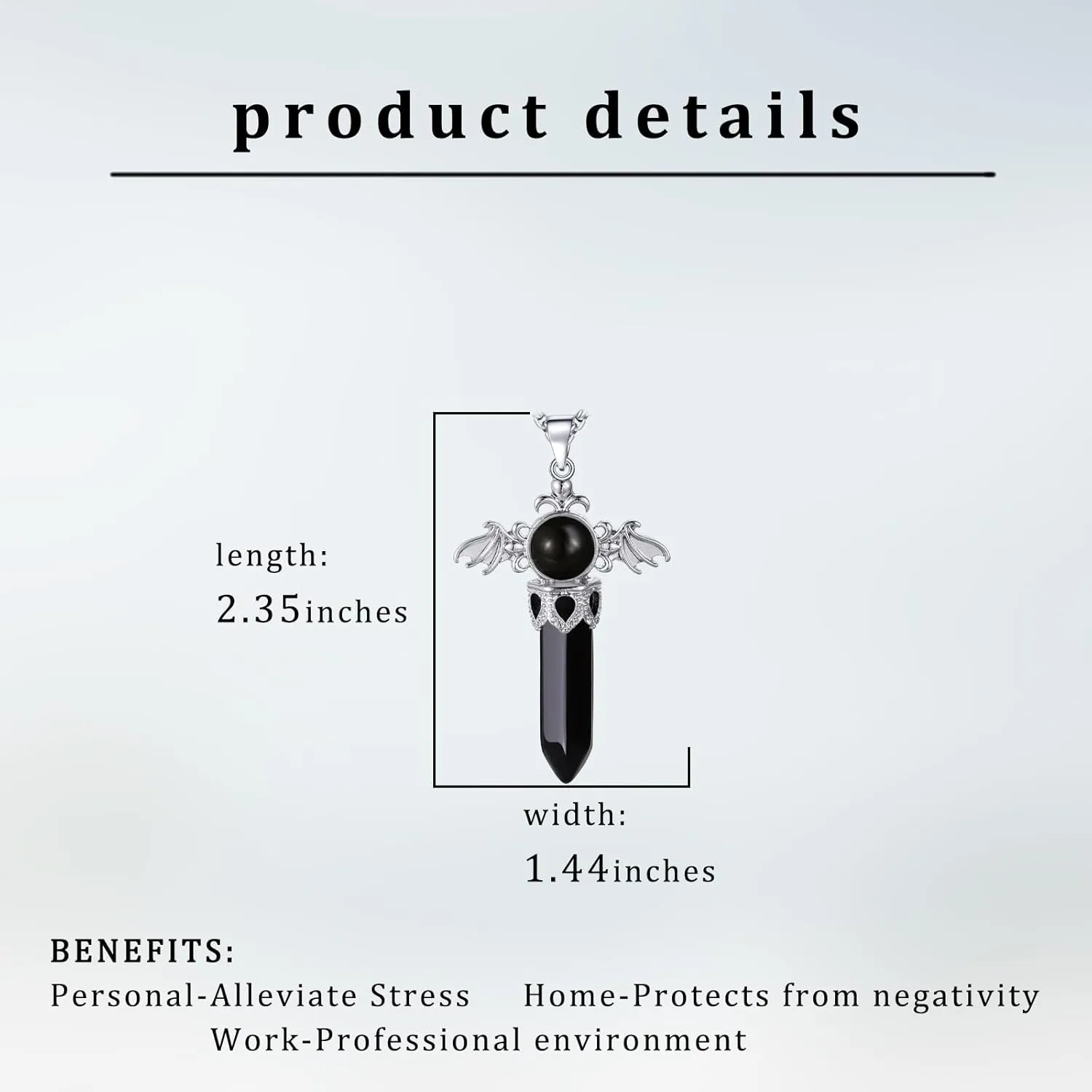 Healing Crystal Necklace for Womens Pendant Necklace Angel Wings Necklaces Birthstone Jewelry Gemstone Women Men Bullet Gothic Cross Pendant with Gifts Box