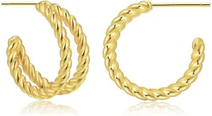 HEEYA Gold Hoop Earrings for Women Small Huggie Hoop Earrings Set 14K Gold Hypoallergenic Lightweight Huggie Hoops Earrings for Women Girls