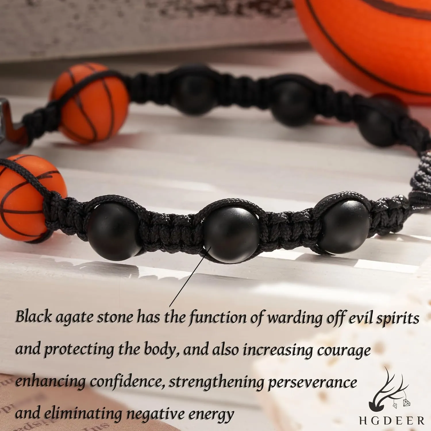 HGDEER Baseball Basketball Football Soccer Volleyball Gifts, Natural Stone Baseball Cross Bracelets for Teen Ideas with Message Gift Card