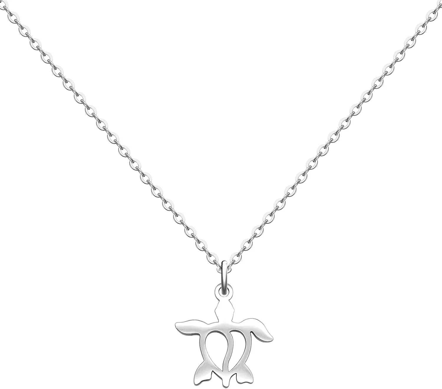 HOFOYA Animal Lover Charm Pendant Necklace Stainless Steel Jewelry Gifts for Women Teens,Lovely Spirit Pet Necklace Gifts for Family or Friendship.