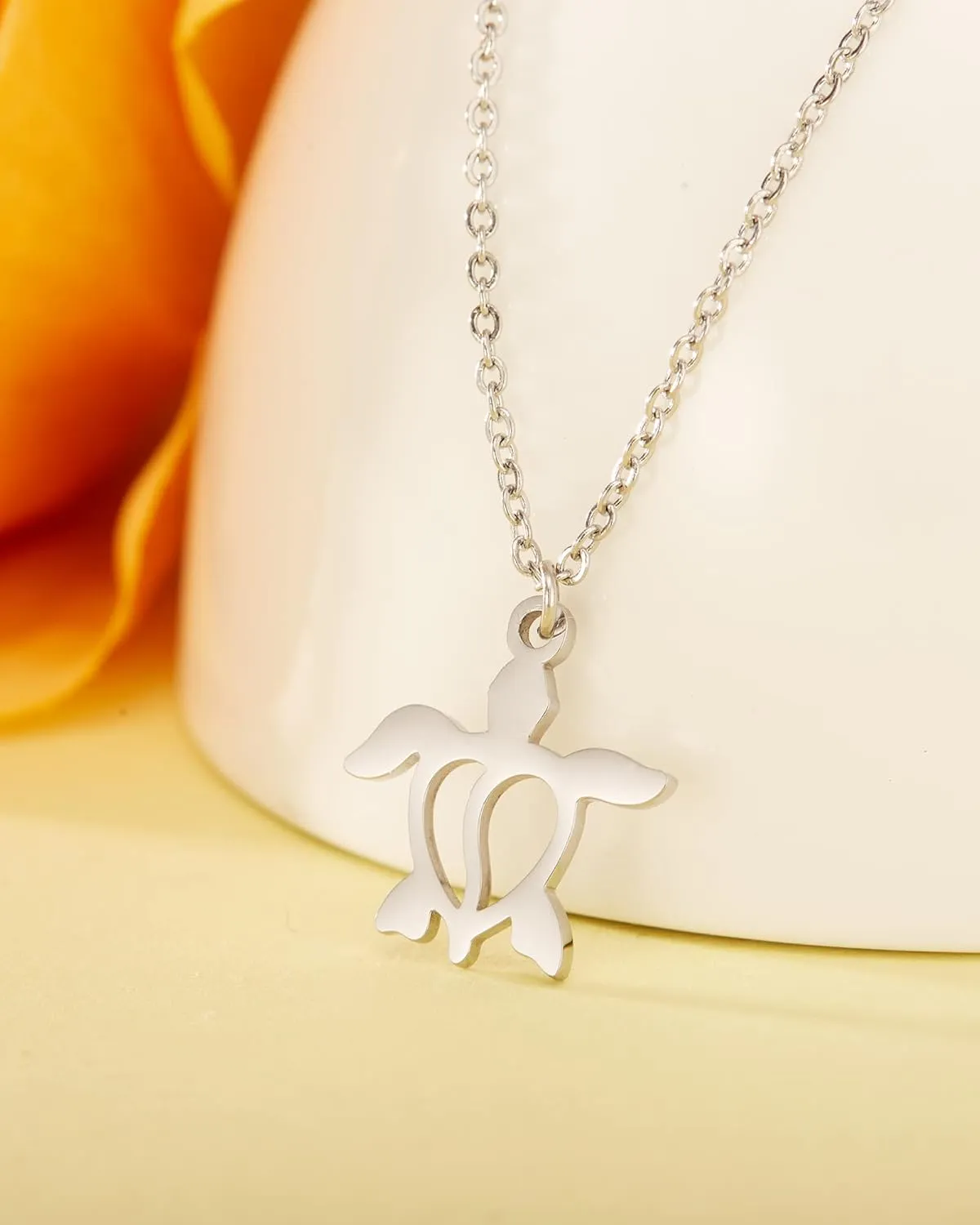 HOFOYA Animal Lover Charm Pendant Necklace Stainless Steel Jewelry Gifts for Women Teens,Lovely Spirit Pet Necklace Gifts for Family or Friendship.