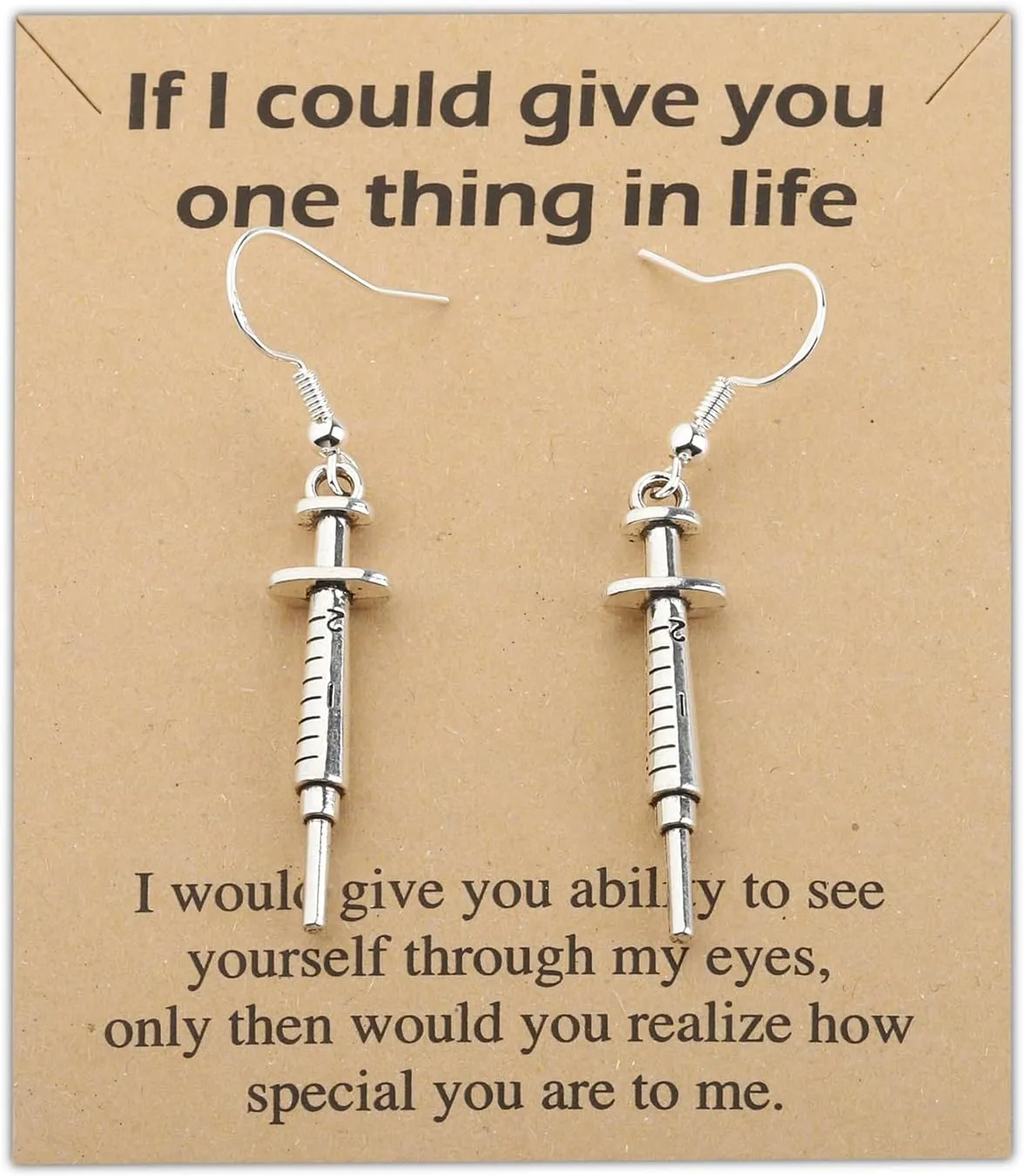 HOLLP Healthcare Worker Syringe Earrings Nursing Student Gift Nurse Week Gift Nurse Jewelry With Card