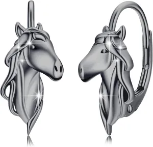 Horse Earrings Women 925 Sterling Silver Horse Lever Back/Ring/Stud Earrings Cute Animal Jewelry Gifts for Women