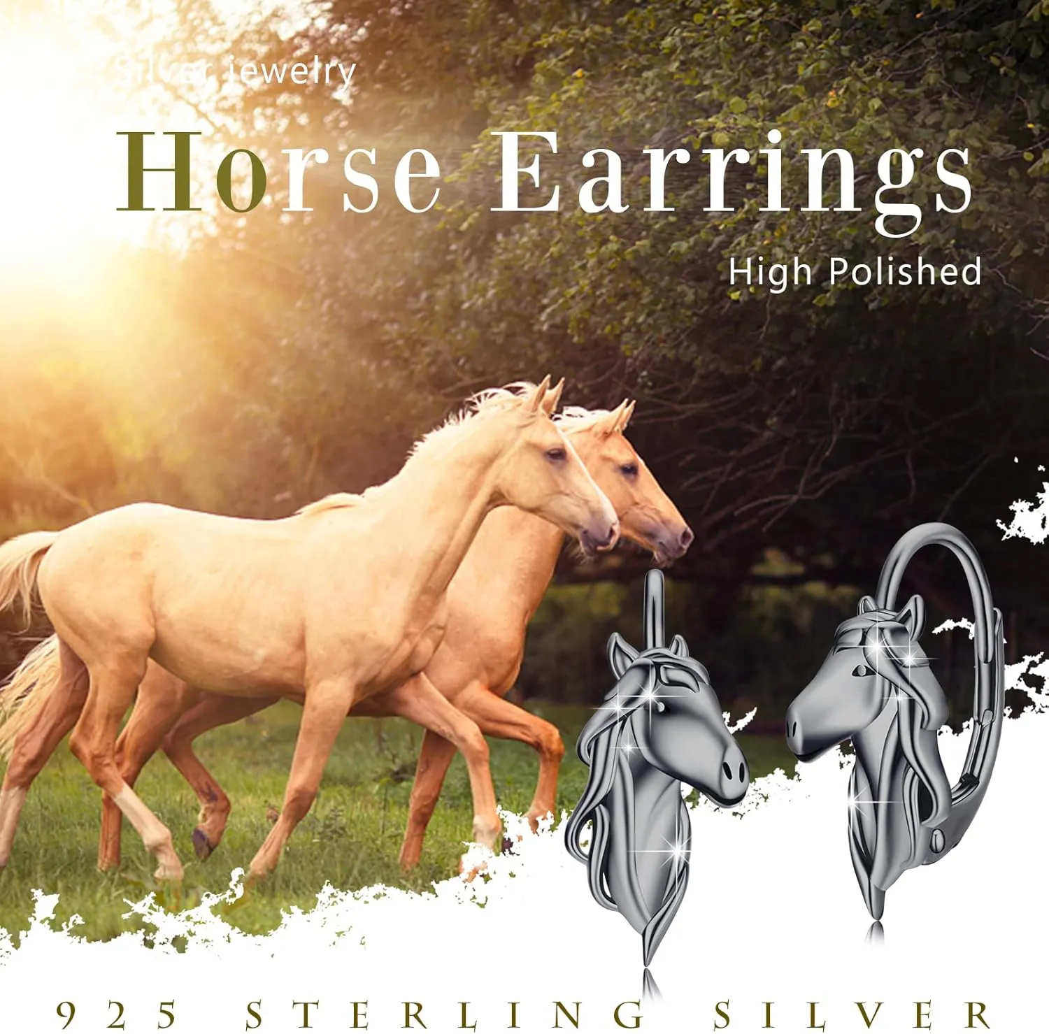 Horse Earrings Women 925 Sterling Silver Horse Lever Back/Ring/Stud Earrings Cute Animal Jewelry Gifts for Women