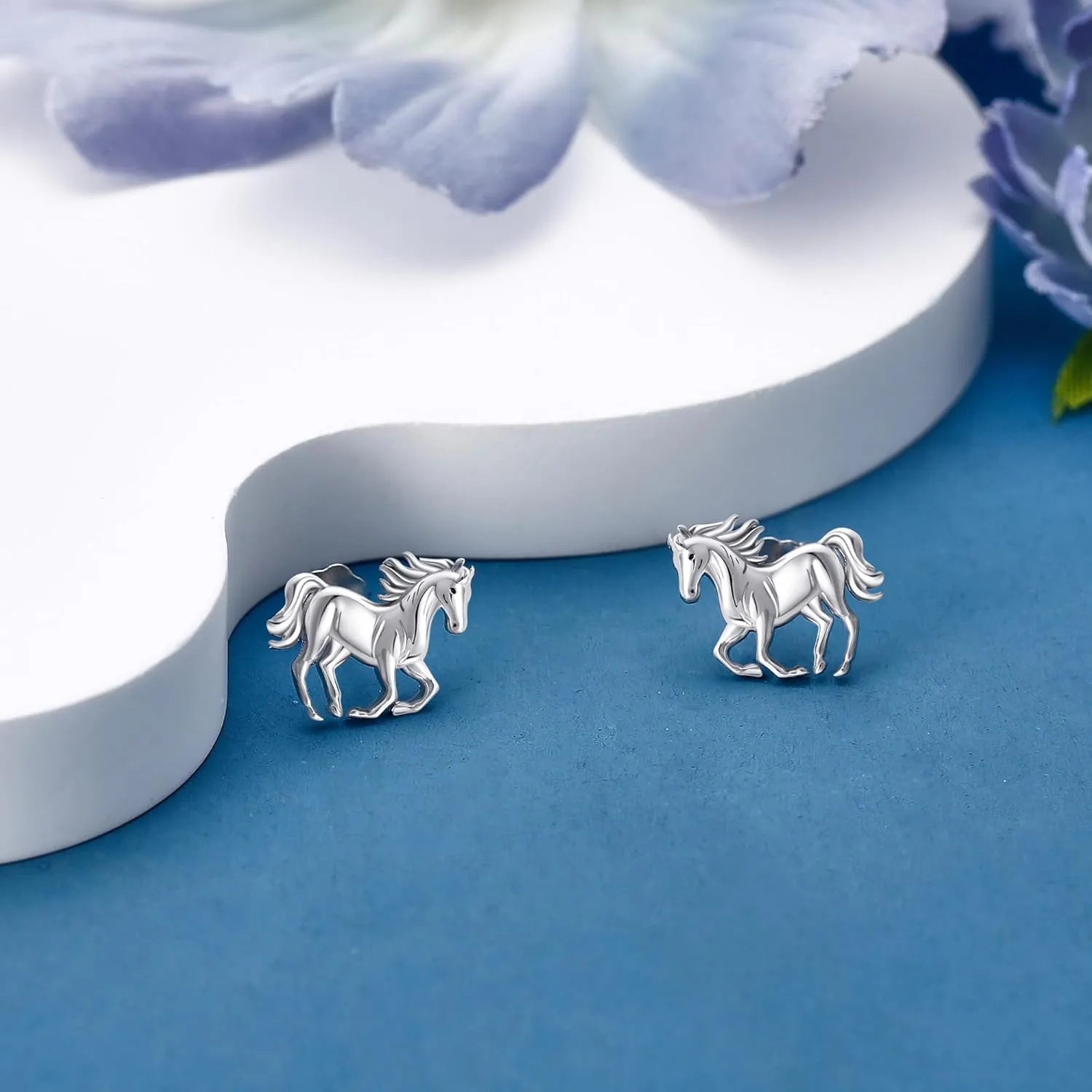 Horse/Owl/Hummingbird/Greyhound/Bunny/Manatee/Therian Earrings 925 Sterling Silver Animal Stud Earrings Jewelry Gifts for Women