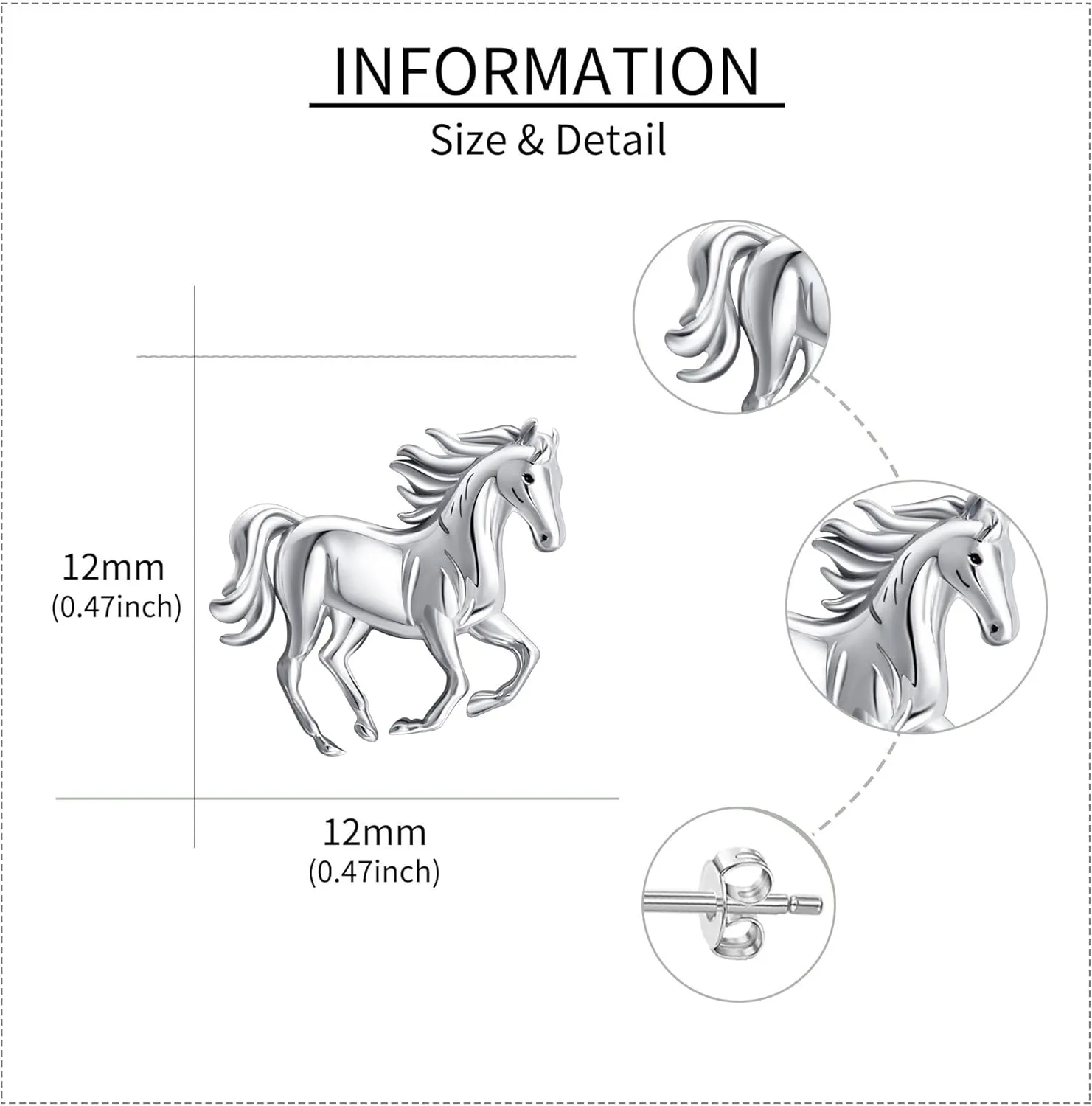 Horse/Owl/Hummingbird/Greyhound/Bunny/Manatee/Therian Earrings 925 Sterling Silver Animal Stud Earrings Jewelry Gifts for Women