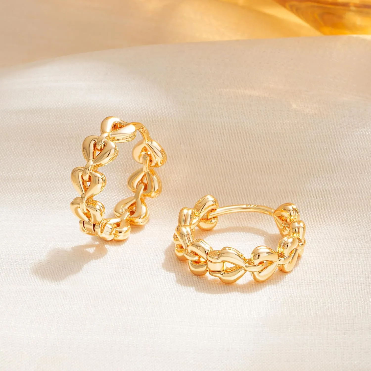 Huggie Hoop Earrings for Women Gold CZ Stud Earrings 14K Gold Filled Small Boho Huggie Earrings Hypoallergenic Piercing Hoops Jewelry