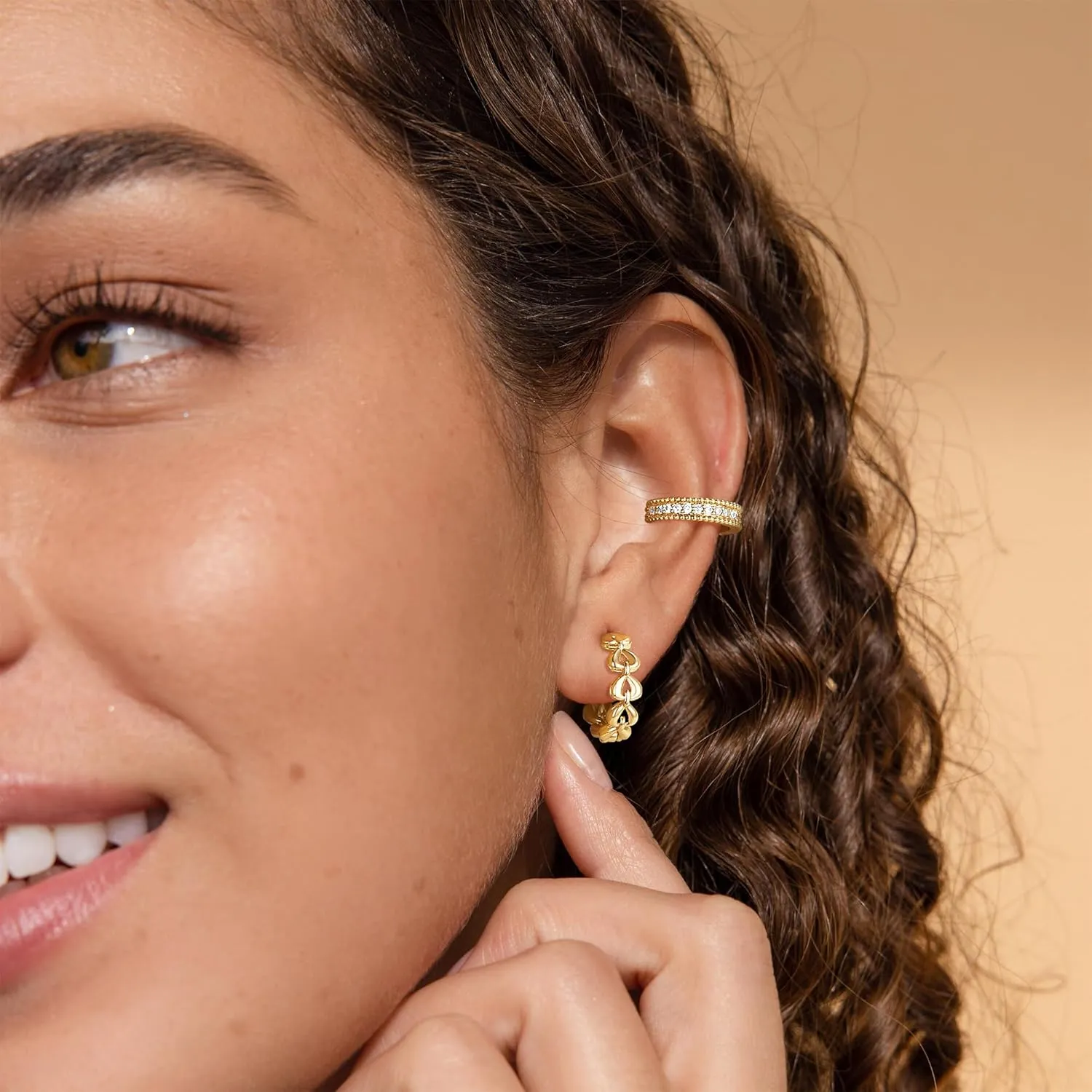 Huggie Hoop Earrings for Women Gold CZ Stud Earrings 14K Gold Filled Small Boho Huggie Earrings Hypoallergenic Piercing Hoops Jewelry