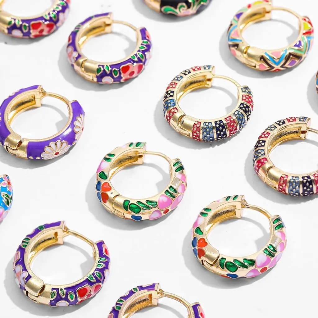 Huggie Hoop Earrings y Minimalist Earrings Lightweight Hoop Earrings Colorful Zircon Earring