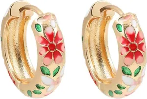 Huggie Hoop Earrings y Minimalist Earrings Lightweight Hoop Earrings Colorful Zircon Earring