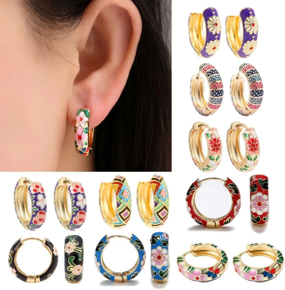 Huggie Hoop Earrings y Minimalist Earrings Lightweight Hoop Earrings Colorful Zircon Earring