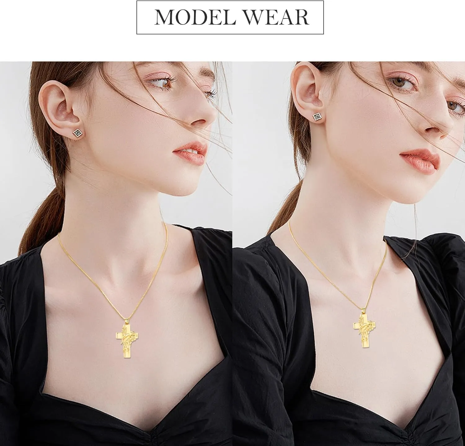Hummingbird Cross Urn Necklace for Ashes Cremation Jewelry for Women Men Stainless Steel Memorial Necklaces Ash Holder for Human Pets Keepsake Jewelry for Loved Ones with Fill Tool
