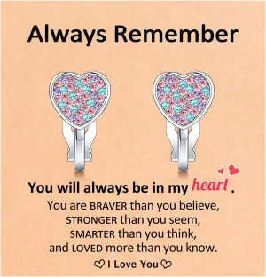 Hypoallergenic Heart Clip on Earrings for Girls Kids, Valentines Birthday Gifts