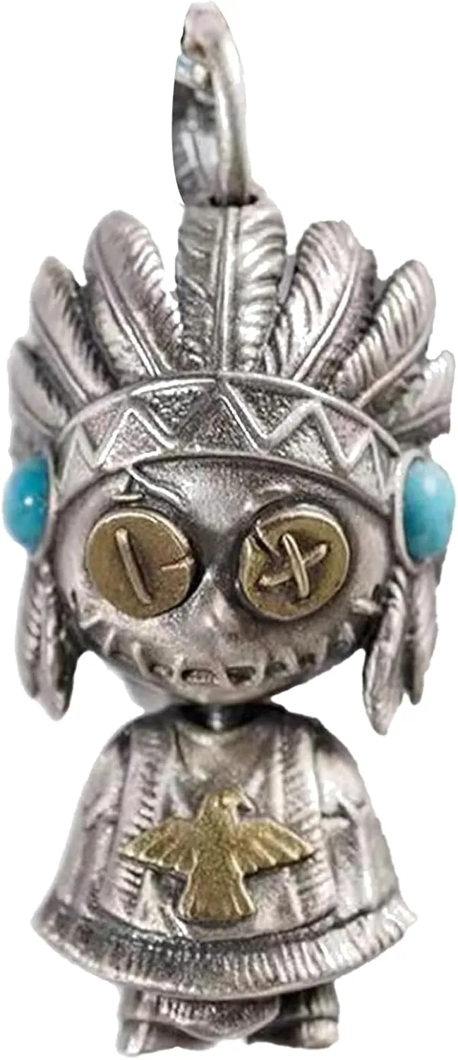 Indian Doll Street Style Pendant: Personalized, Vintage, Necklace for Men and Women, Unique Bag Charm (indian doll)