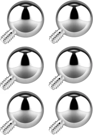 Internally Threaded Balls 16g 3mm - Various Ball Sizes For Anti Eyebrow, Ear, Cartilage, Rook, Helix, Labret Stud Lip Rings, Snake Bites, Septum Balls Jewelry Parts - Barbell Bar, Post, Circular Horseshoe Rings Replacement Balls For Piercings