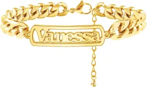 Jecivila Personalized Cuban Link Anklets for Women 18K Gold Plate Name Anklet with Initials Customized Ankle Bracelets for Women Girls 8.7-10.7
