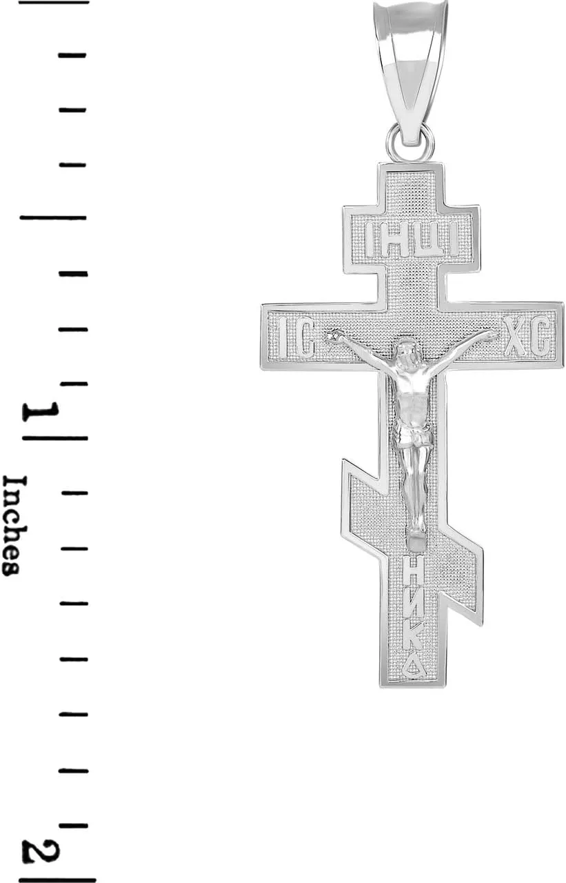 Jesus Crucifix Russian Orthodox IC XC NIKA Cross Necklace Pendant