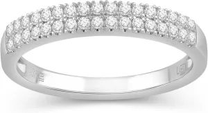 Jewelili Lab Grown Diamond Wedding Ring for Men | Sterling Silver Band | H Color I1 Clarity 3/8 CTTW | Luxury Wedding Jewelry for Him | Size 9 | Jewelry Gift Box Included