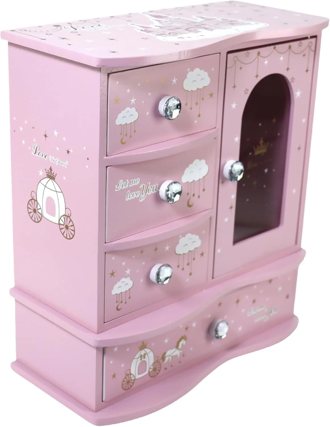 jewelry box for girls Pink Princess Castle girls jewelry box Little girl birthday christmas Gift kids jewelry box
