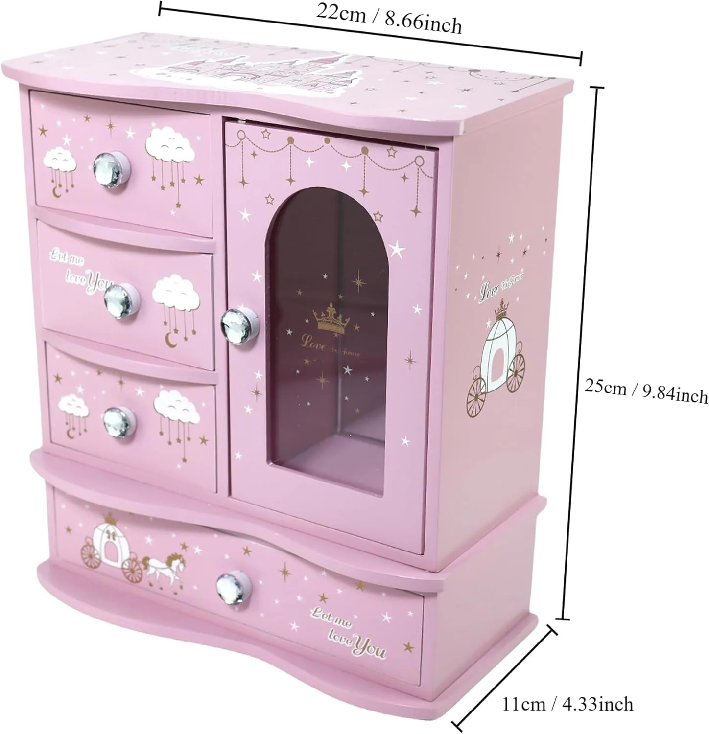 jewelry box for girls Pink Princess Castle girls jewelry box Little girl birthday christmas Gift kids jewelry box