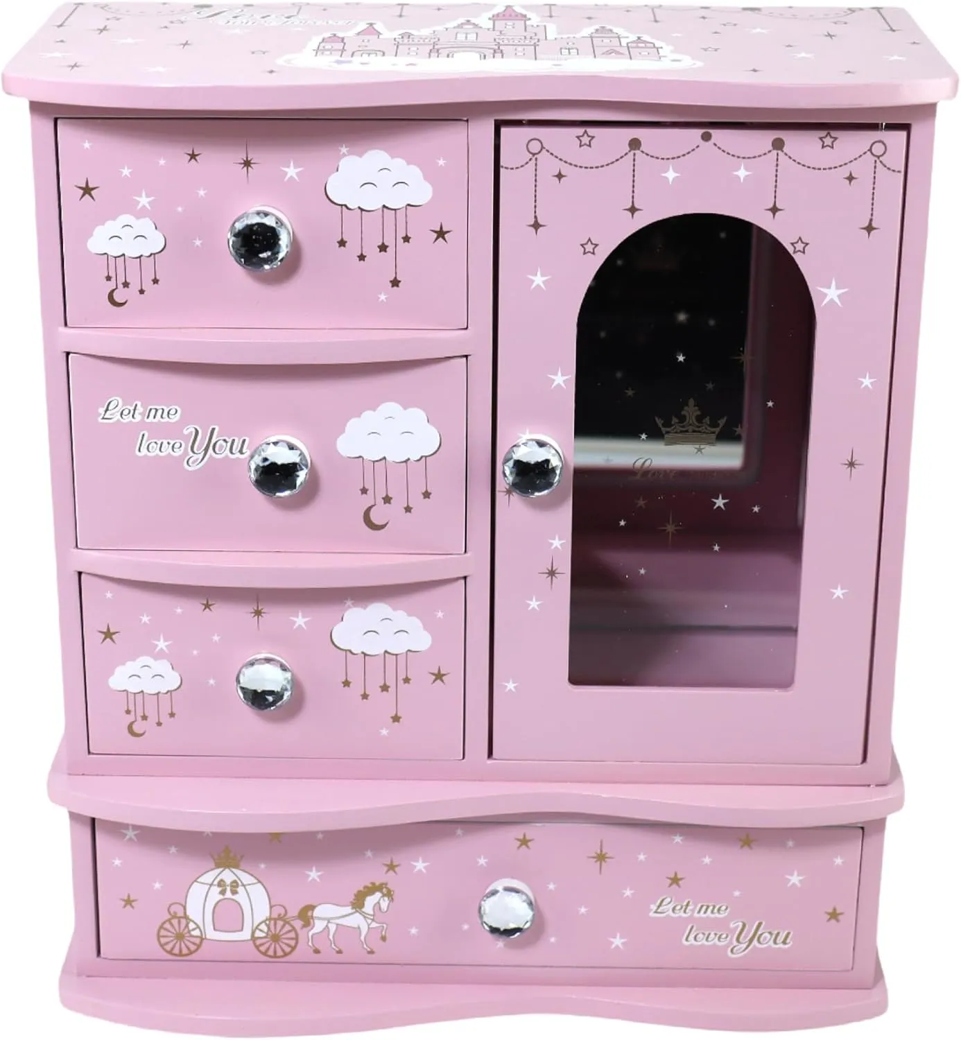 jewelry box for girls Pink Princess Castle girls jewelry box Little girl birthday christmas Gift kids jewelry box