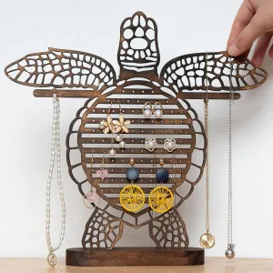 Jewelry Organizer Stand Display - Unique Turtle Design for Earrings, Necklaces, and Bracelets - Wall Mountable - Great Gift Idea - Cute Home Decor