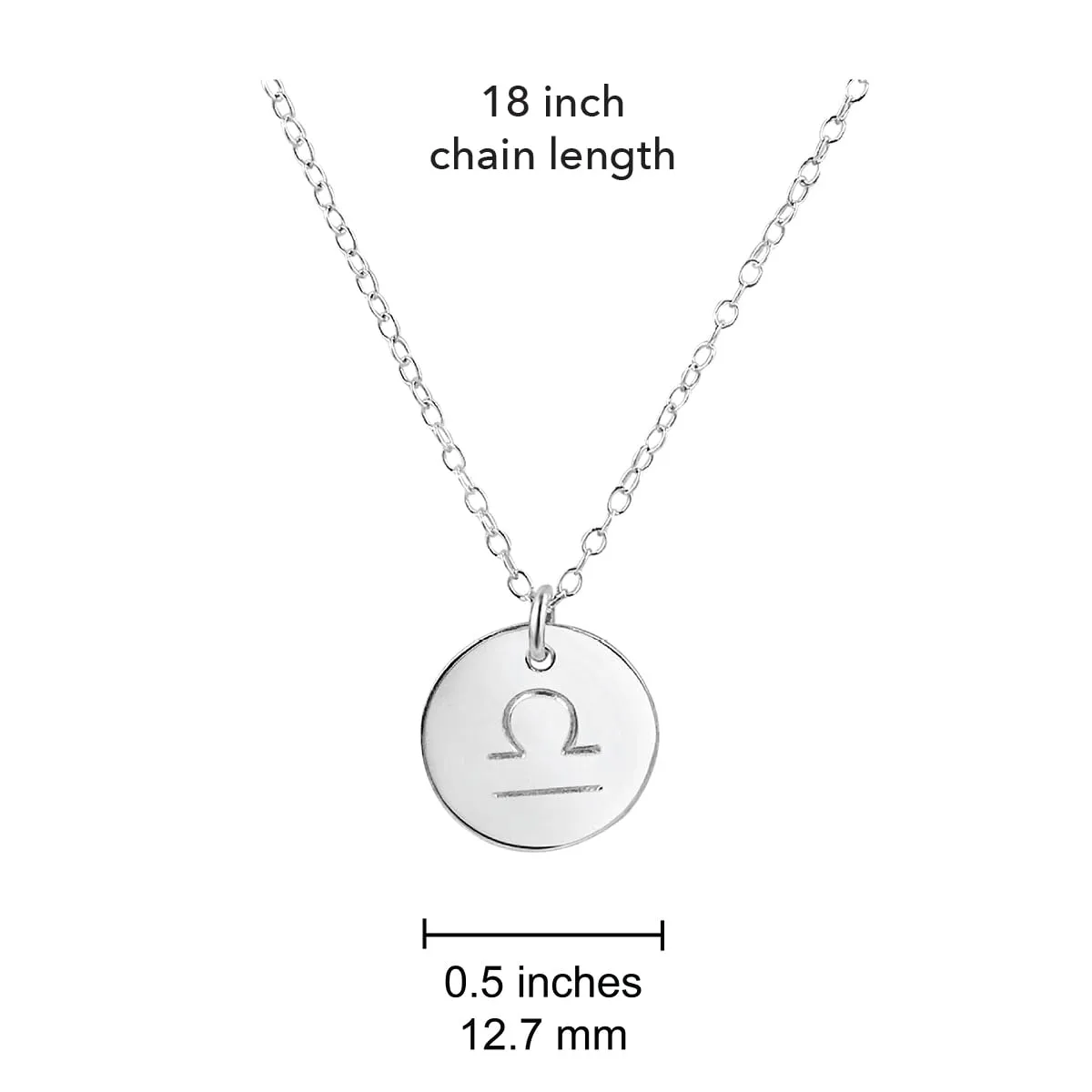 Jewelry Silver Libra Necklace, 18"   2" Extender, Astrology Charm Necklace with Zodiac Sign Pendant, Birthday or Anniversary Gift for Women and Men, Good Luck Charm