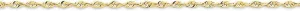 JewelryWeb 10k Yellow Gold Lightweight Lobster Claw Closure 2.0mm Sparkle Cut Extra Lite Rope Chain Ankle Bracelet Anklet for Women and Men