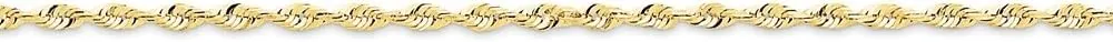 JewelryWeb 10k Yellow Gold Lightweight Lobster Claw Closure 2.0mm Sparkle Cut Extra Lite Rope Chain Ankle Bracelet Anklet for Women and Men