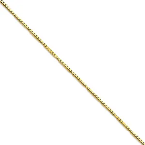 JewelryWeb 10k Yellow Gold Polished 1.30mm Box Chain Anklet 9 Inch Lobster Claw-Anklet for Women and Men