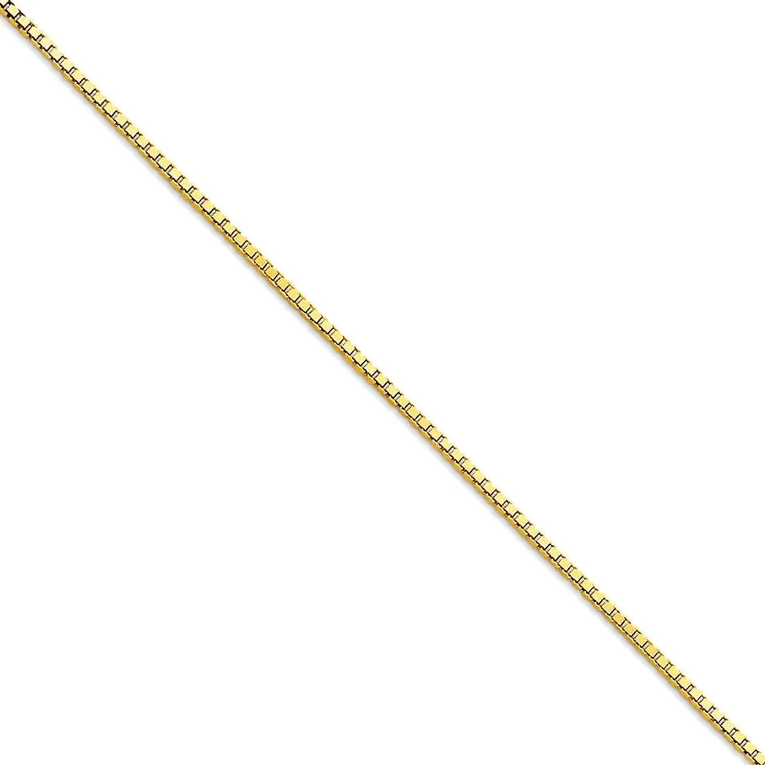 JewelryWeb 10k Yellow Gold Polished 1.30mm Box Chain Anklet 9 Inch Lobster Claw-Anklet for Women and Men