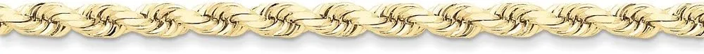 JewelryWeb 10k Yellow Gold Solid 5mm Handmade Sparkle Cut Rope Chain Anklet 9 Inch Lobster Claw-Anklet for Women and Men