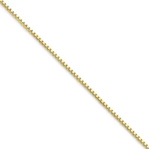 JewelryWeb 10k Yellow Gold Solid Polished 1.10mm Box Chain Anklet 9 Inch Lobster Claw-Anklet for Women and Men