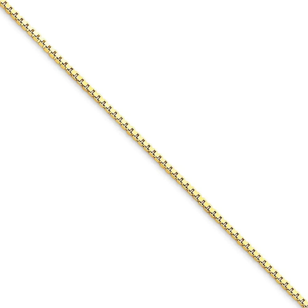 JewelryWeb 10k Yellow Gold Solid Polished 1.10mm Box Chain Anklet 9 Inch Lobster Claw-Anklet for Women and Men