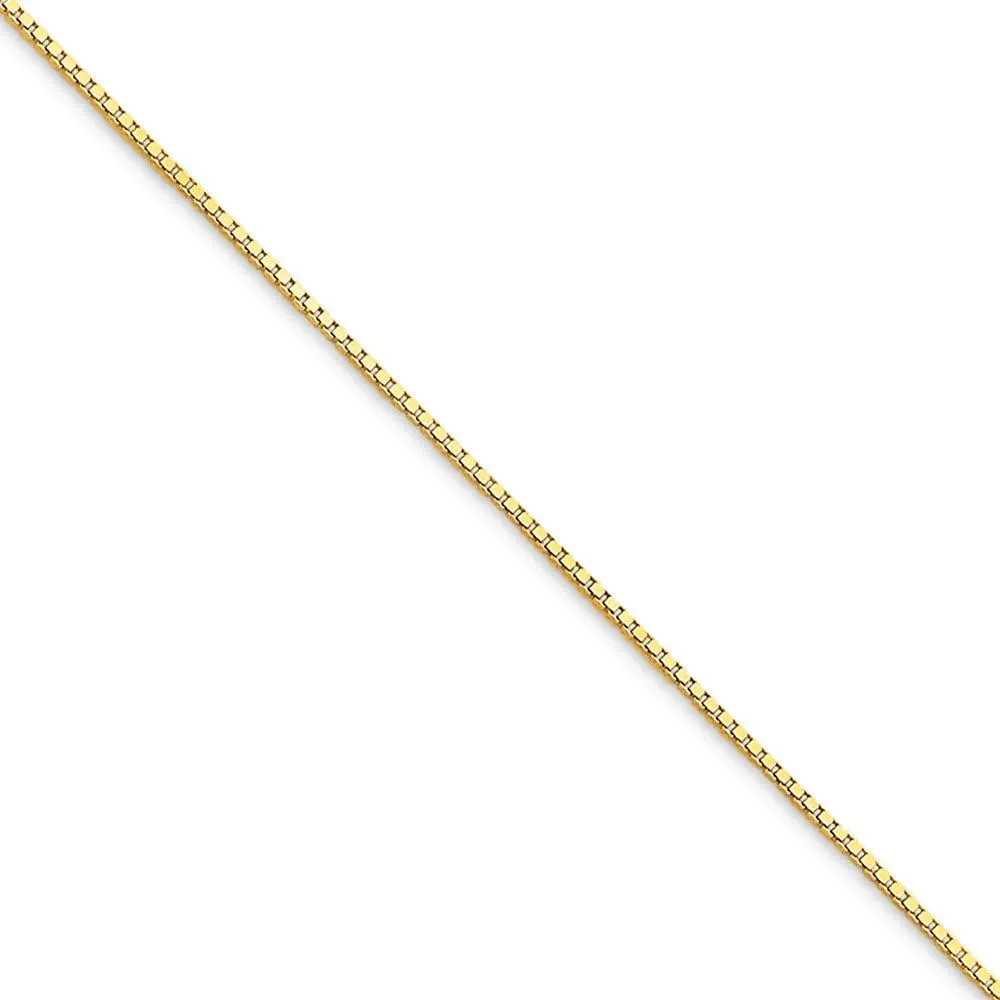 JewelryWeb 10k Yellow Gold Solid Polished .75mm Box Chain Anklet 9 Inch Lobster Claw-Anklet for Women and Men