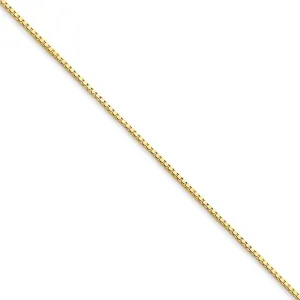JewelryWeb 10k Yellow Gold Solid Polished .75mm Box Chain Anklet 9 Inch Lobster Claw-Anklet for Women and Men