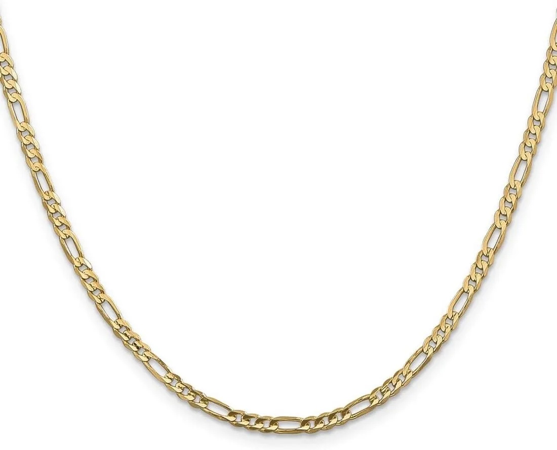 JewelryWeb 10k Yellow Gold Solid Polished Lobster Claw Closure 3.0mm Figaro Chain Ankle Bracelet Anklet for Women and Men