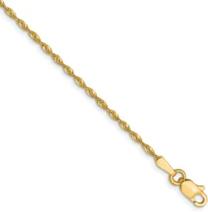 JewelryWeb 10k Yellow Gold Solid Polished Lobster Claw Closure Valu plus 1.3mm Sparkle Cut Lightweight Chain Ankle Bracelet Anklet for Women and Men