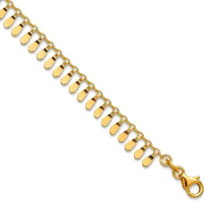 JewelryWeb 14k Gold Polished Fancy Plus 1 In Ext. Anklet 9 Inch-Anklet for Women