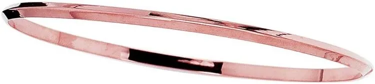 JewelryWeb 14k Rose Gold 2.75mm Shiny Round Stackable Bangle-Bangle Bracelet for Women