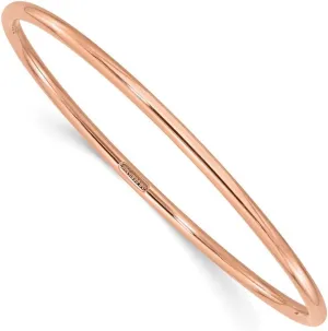 JewelryWeb 14k Rose Gold 3.00mm Polished Slip Bangle Bracelet Cuff-Bracelet for Women