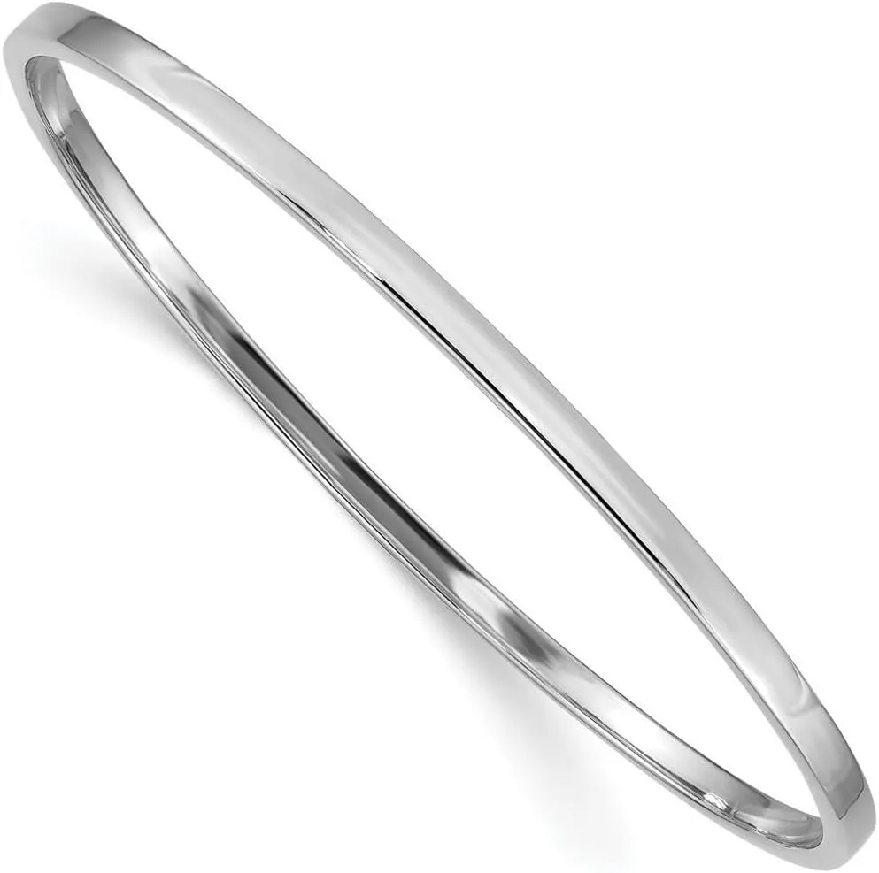 JewelryWeb 14k Solid Yellow Gold Polished Square Tube Bangle Bracelet Cuff-Bracelet for Women in