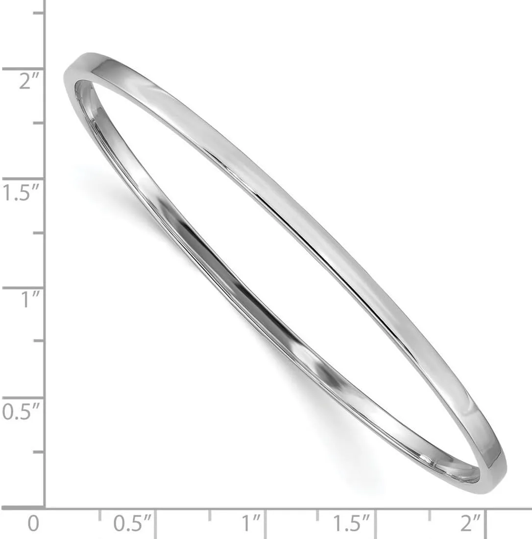 JewelryWeb 14k Solid Yellow Gold Polished Square Tube Bangle Bracelet Cuff-Bracelet for Women in