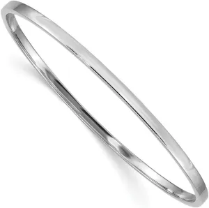 JewelryWeb 14k Solid Yellow Gold Polished Square Tube Bangle Bracelet Cuff-Bracelet for Women in