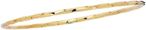 JewelryWeb 14k Yellow Gold 2.5mm Shiny Twisted Round Tube Stackable Bangle-Bangle Bracelet for Women