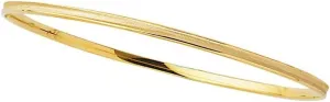 JewelryWeb 14k Yellow Gold 3.15mm Shiny Round Concave Stackable Bangle-Bangle Bracelet for Women
